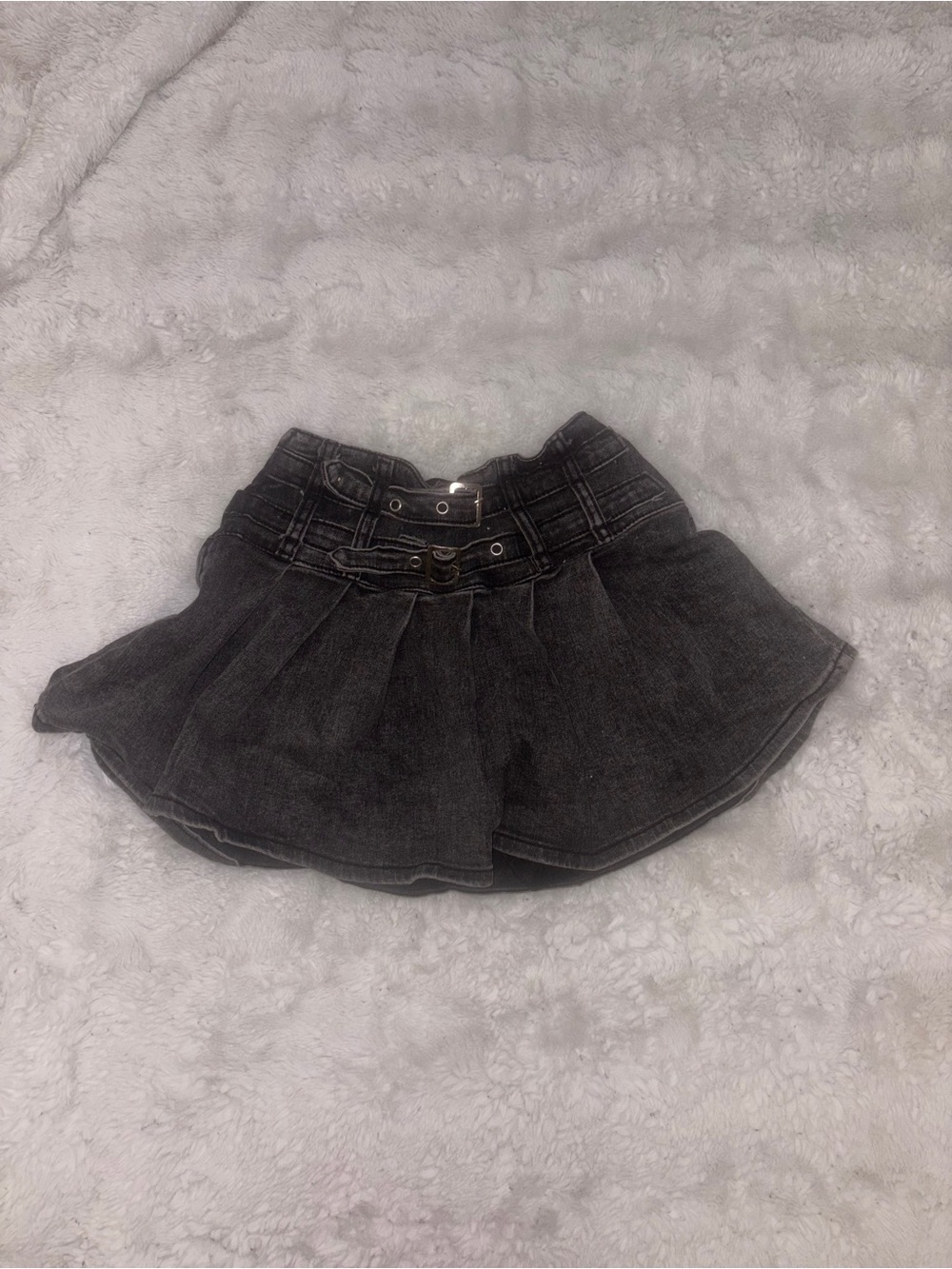 Black Denim Skirt-Style Bottom